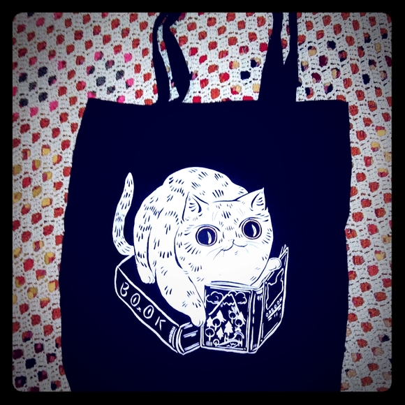 Handbags - ^÷^cats and books!^÷^ black bookbag